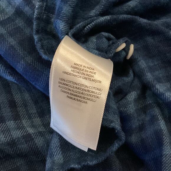 Polo Ralph Lauren Blue Plaid 100% Cotton Maxi Shirt Dress S Western Quiet Luxury - Picture 9 of 12